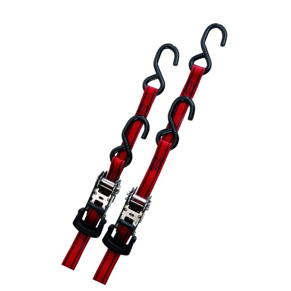 PRO GRIP Ratchet Tie Down, Standard Duty, 6' x 1", Flex Grip Handle (2 per pack) 2.87" x4.94" x13"